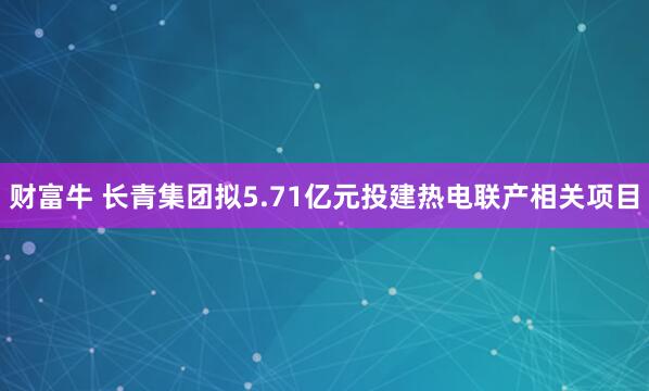 财富牛 长青集团拟5.71亿元投建热电联产相关项目